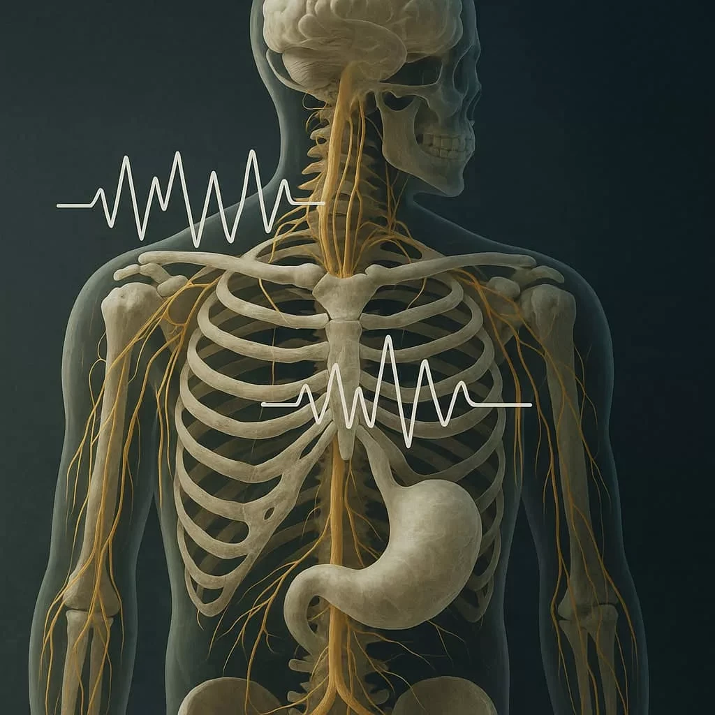 Gelombang elektromagnetik dari lambung yang secara langsung terhubung dengan otak melalui saraf vagus, disebut gastric-brain coupling, ternyata berkorelasi dengan kondisi psikologis seseorang. Penelitian terbaru menunjukkan bahwa sinkronisasi yang kuat antara kedua organ ini justru berhubungan dengan gejala stres, depresi, dan kecemasan yang lebih tinggi, mengisyaratkan bahwa hubungan tubuh-otak yang